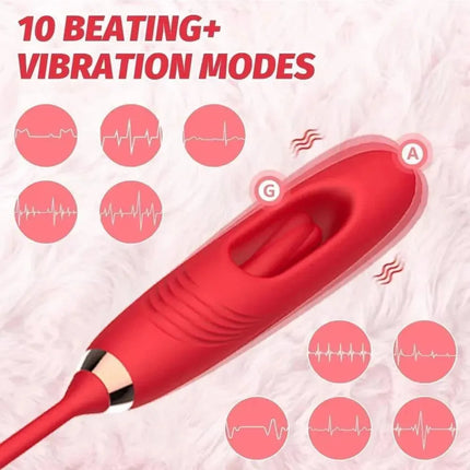 Rose Clit Sucker With Tapping G-spot Vibrator - SIKXTOA