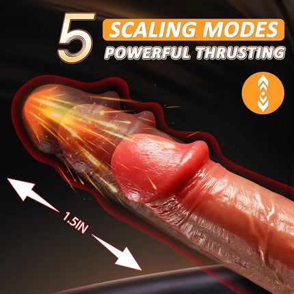 Thrusting Dildo Clit G Spot Vibrator Sex Toys with 5 Thrusting 5 Vibration Strong Suction Cup