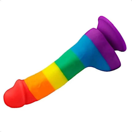 COLORFUL REALISTIC 7 INCH RAINBOW DILDO WITH SUCTION CUP