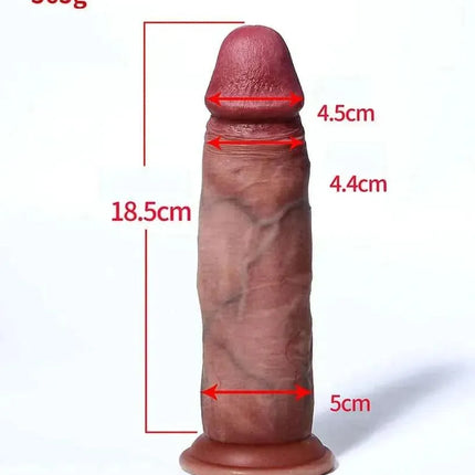 REALISTIC SLIDING FORESKIN DILDO