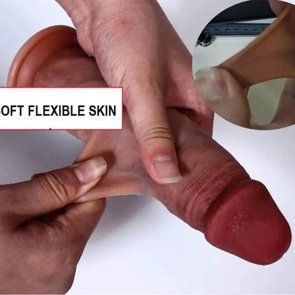 REALISTIC SLIDING FORESKIN DILDO