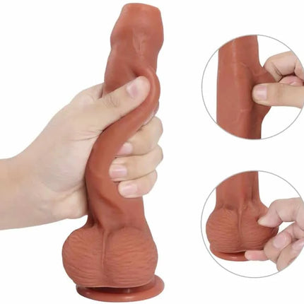 8.46 INCH REAL DILDO WITH FORESKIN