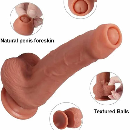 8.46 INCH REAL DILDO WITH FORESKIN