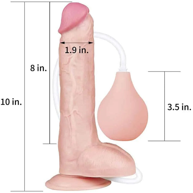 REALISTIC SQUIRTING & EJACULATING DILDO WITH ENEMA BULB