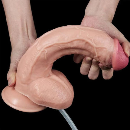 REALISTIC SQUIRTING & EJACULATING DILDO WITH ENEMA BULB