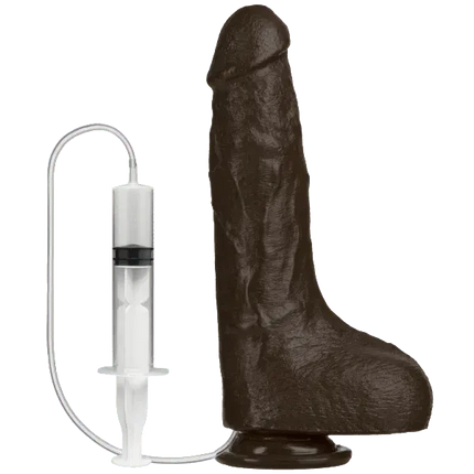 Squirting Realistic Cock 9.2 Inch Ejaculating Suction Cup Dildo - Black