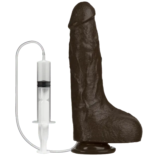 Squirting Realistic Cock 9.2 Inch Ejaculating Suction Cup Dildo - Black