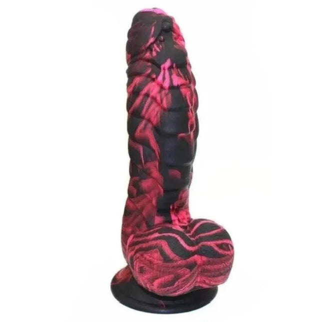 SCALY 7 INCH DILDO WITH BALLS AND SUCTION CUP