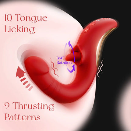 10 Tongue Licking & 9 Thrusting G Spot Vibrator