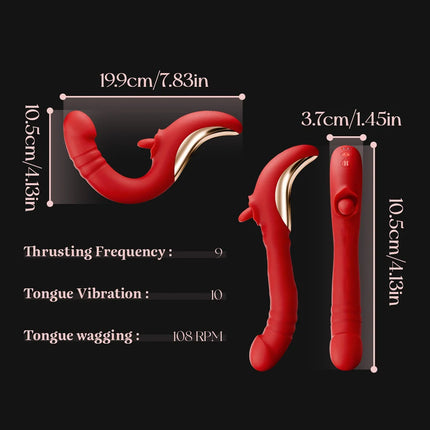 10 Tongue Licking & 9 Thrusting G Spot Vibrator