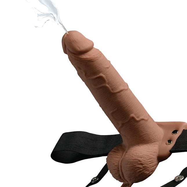 Fetish Fantasy Hollow Squirting Dildo (7.5 Inch) w/Balls & Strap-on Harness