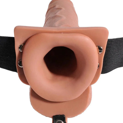 Fetish Fantasy Hollow Squirting Dildo (7.5 Inch) w/Balls & Strap-on Harness