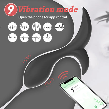 App Remote Control 9 Strong Shock Modes Anal Vibrator