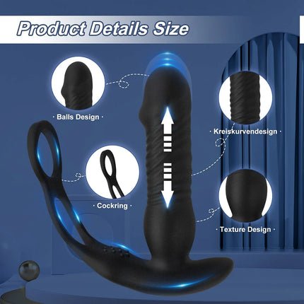 Wireless Remote Control Telescopic Strong Shock Prostate Massager