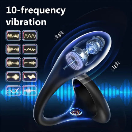 Wireless Remote Control Vibrating Prostate Massager With Penis Ring