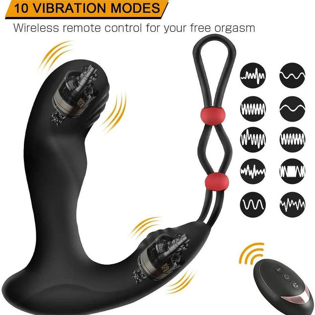 Anal Plug Remote Control Prostate Massager With 9-frequency Vibrating