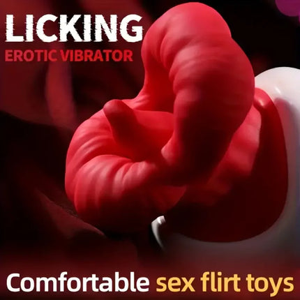 3 Suction 5 Vibrations& Licking Big Mouth Tongue Vibrator & Nipple Clitoral Rose Licker Stimulator