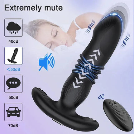 Prostate Thrusting Vibration Butt Plug with Remote Control