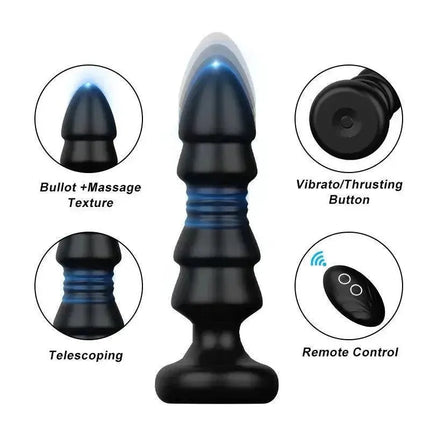 2 In 1 Wireless Remote Control Thrusting Anal Massager Anal Plug