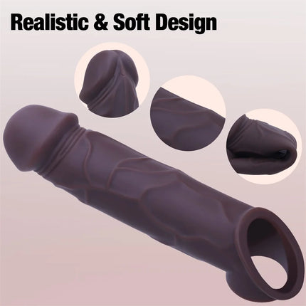 10 Modes Realistic Penis Sleeve Vibrating Cock Sleeve