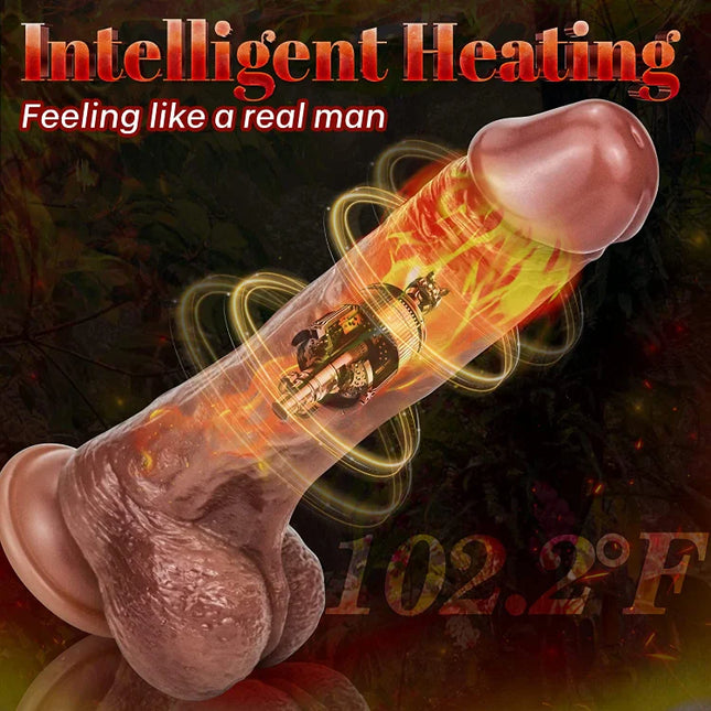 5 Telescopic & 10 Vibrating Dildos 8.5in G Spot Silicone Suction Cup Dildo Heated Anal Dildo