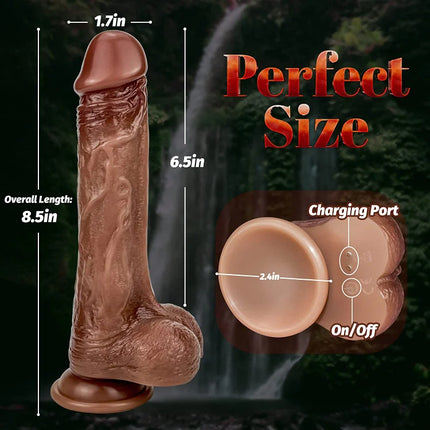 5 Telescopic & 10 Vibrating Dildos 8.5in G Spot Silicone Suction Cup Dildo Heated Anal Dildo