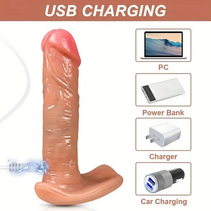 Remote Control Wearable 9 Clitoral Vibrating & 9 Thrusting Dildo Heating Thrusting Vibrator Vibrating Panties