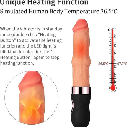 6 Thrusting & 9 Strong Vibrations Heating Vibrating Dildo Machine for G-Spot Anal Vaginal Stimulation Adult Sex Toy for Women