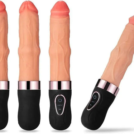 6 Thrusting & 9 Strong Vibrations Heating Vibrating Dildo Machine for G-Spot Anal Vaginal Stimulation Adult Sex Toy for Women