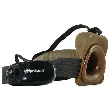 Vibrating 9 Inch Hollow Strap-On In Brown