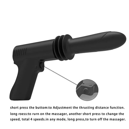 Thrusting Vibrator for G Spot Anal Vagina Gun Shaped Sex Toy