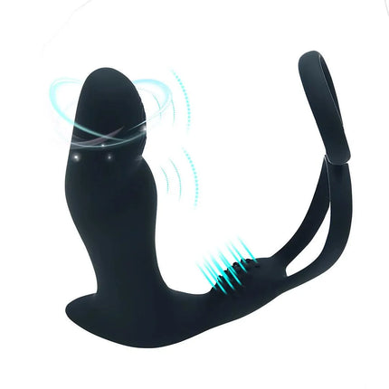 Prostate Massager Anal Plug Vibrator Butt Plug With Delay Ejaculation Cock Ring