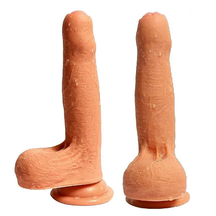 UNCIRCUMCISED 7 INCH WITH TESTICLES AND SUCTION CUP