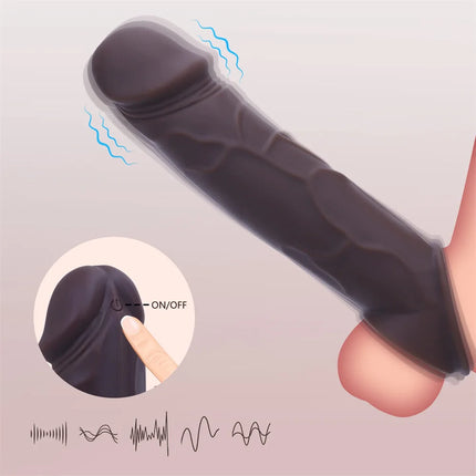 10 Modes Realistic Penis Sleeve Vibrating Cock Sleeve