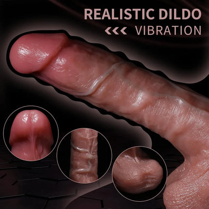 Realistic Thrusting 5 Thrusting & Vibrating Modes G Spot Dildo Vibrator with Strong Suction Cup