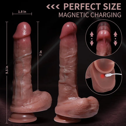 Realistic Thrusting 5 Thrusting & Vibrating Modes G Spot Dildo Vibrator with Strong Suction Cup