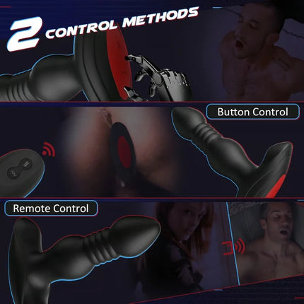 Wireless Remote Control Thrusting And Vibrating Prostate Massager