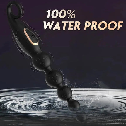 Vibrating Anal Beads Butt Plug, Graduated Design Silicone Anal Vibrator with 7 Vibration Modes Rechargeable Waterproof G-spot Anal Sex Toy for Men, Women and Couples