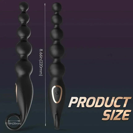 Vibrating Anal Beads Butt Plug, Graduated Design Silicone Anal Vibrator with 7 Vibration Modes Rechargeable Waterproof G-spot Anal Sex Toy for Men, Women and Couples