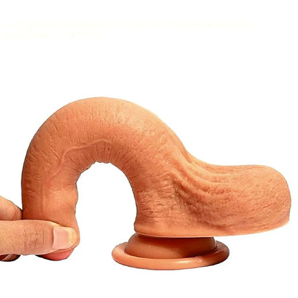 UNCIRCUMCISED 7 INCH WITH TESTICLES AND SUCTION CUP