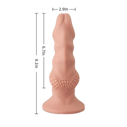 8.1-Inch Silicone Lattices Design Suction Base Dildo