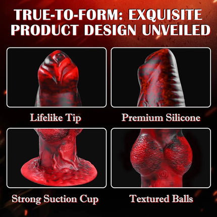 3 IN 1 Huge Knot Fantasy Monster Dildo for U and G-spot with Suction Cup