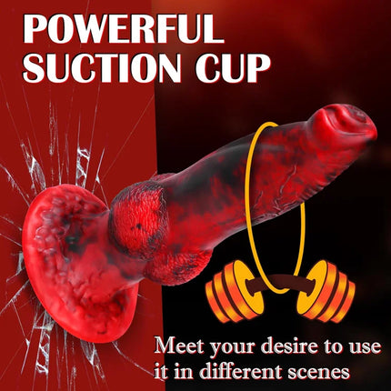 3 IN 1 Huge Knot Fantasy Monster Dildo for U and G-spot with Suction Cup