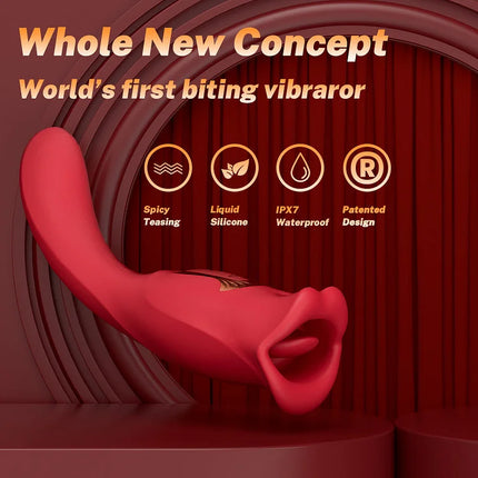 Biting Mouth Tongue Vibrator Clit & G-spot Stimulator