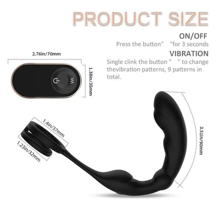 Anal Plug Vibrator Prostate Massager Masturbators With Double Ring