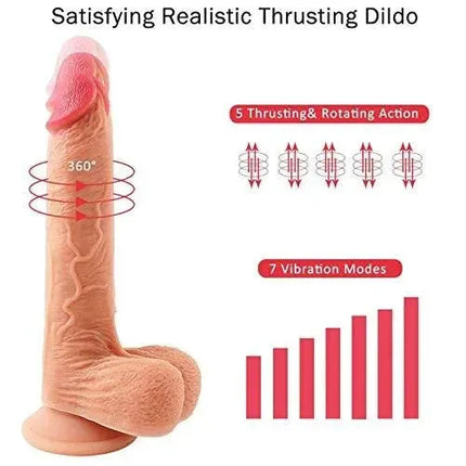 Thrusting and Rotating Dildo Vibrator 10 inch