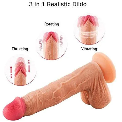 Thrusting and Rotating Dildo Vibrator 10 inch