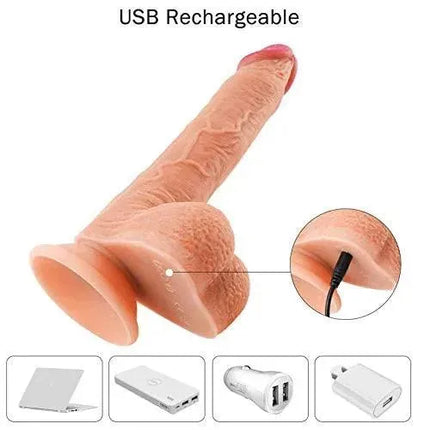 Thrusting and Rotating Dildo Vibrator 10 inch