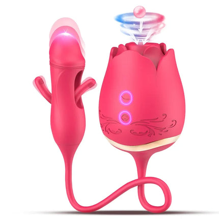 3-in-1 Rose Clitoral Stimulator with Flapping Vibrations