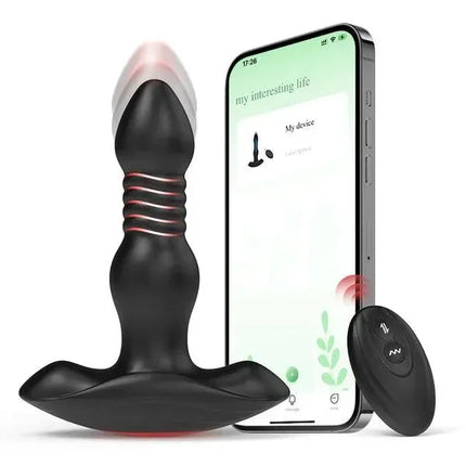 Wireless Remote Control Thrusting And Vibrating Prostate Massager